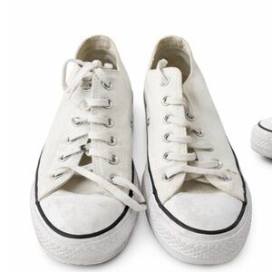 White Platform Converse Sneakers